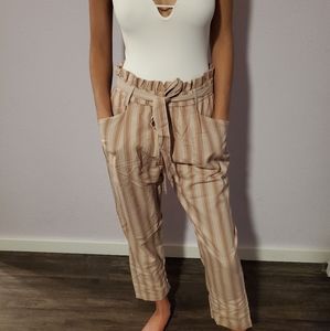 Thread & supply high waisted crop paperbag pants